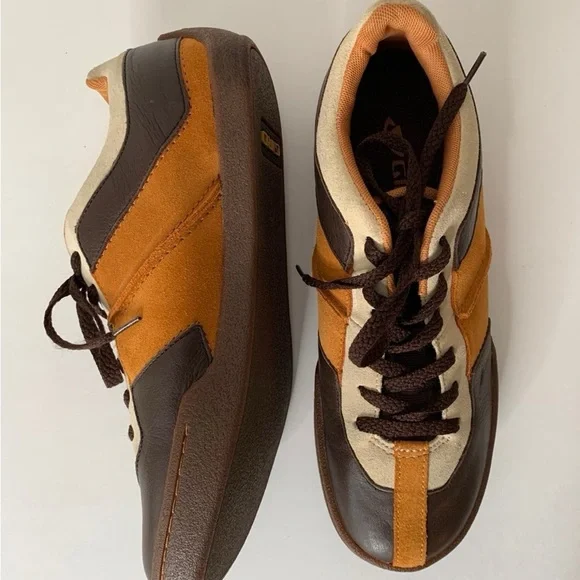 Vintage Giro Ollie Men's Leather and Suede Brown and Orange Sneakers Sz 8.5 - Picture 3 of 9